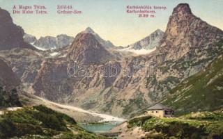 Tátra Zöld-tó, Karbunkulus torony / lake, tower, Divald & Monostory