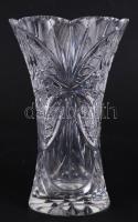 Ólomkristály üvegváza, csiszolt, hibátlan, m:20cm / Lead crystal vase