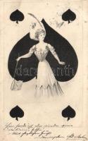 Playing card, lady (EK)
