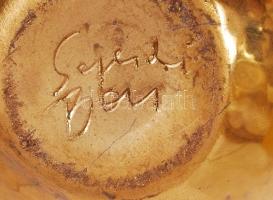 Segesdi Bori (keramikus): Bonbonnier. Mázas kerámia, hibátlan, jelzett, m:13cm