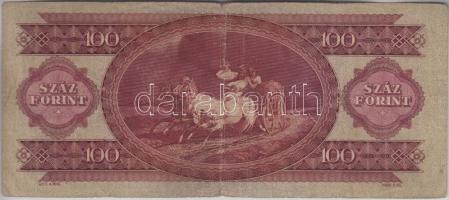 1947. 100Ft kissé felfelé tolódott nyomattal T:III,III-