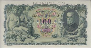 Csehszlovákia 1931. 100K "SPECIMEN" lyukasztással T:I Czechoslovakia 1931. 100 Korun "SPECIMEN" perforation C:UNC