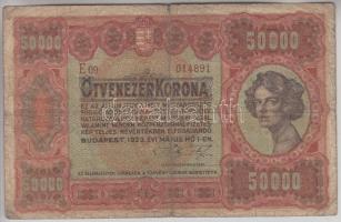 1923. 50.000K forgalmi ékezethibával! (HO 1-EN.) T:III-