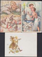 3 db régi cserkészlap / 3 old motive cards, scout, s: Márton L.