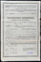 1918. "Magyar Országos Biztosító Intézet Részvénytársaság" Biztosítási Szerződés Hadikölcsön-Biztosítási kötvény