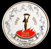 1970. A Magyar Testnevelési és Sportszövetség 25 éves felszabadulási jubileumi Hollóházi porcelán pl...