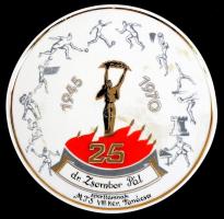 1970. A Magyar Testnevelési és Sportszövetség 25 éves felszabadulási jubileumi Hollóházi porcelán pl...