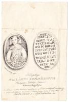 Szathmáry Pap Károly (1812-1887): Szilágyi Erzsébet mejjképe; Kőnyomat; jelzett. 11x16 cm