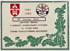 1982. Eredményes Társadalmi Munkáért ezüstözött plakett adományozói tokban + 1984. A Budapesti Termé...