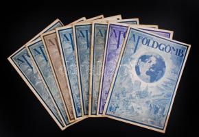 1931 A Földrajzi Társaság által kiadott: A földgömb c. folyóirat 8db száma, majdnem komplett évfolyam