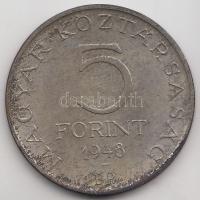 1948. 5Ft Ag "Petőfi" T:2-,3