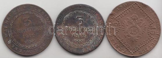 1812S 3Kr (2x) + 1817B 15Kr T:2-,3