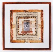 Ajtai Tamás (1952-): Világoltár. Vegyes technika, karton, jelzett, újszerű keretben 22×22 cm
