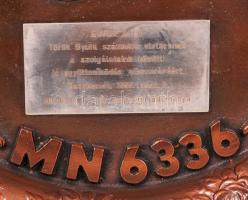 Emléktál "A haza légterének védelmében" felirattal, réz, d:30 cm