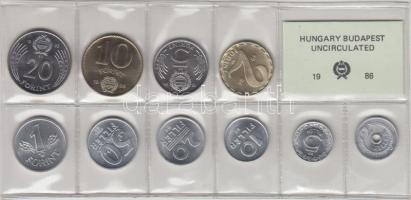 1986. 2f-20Ft 10db klf érmés forgalmi sor fóliatokban T:1