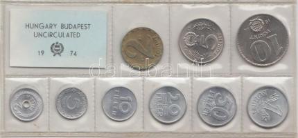 1974. 2f-10Ft 9db klf érmés forgalmi sor fóliatokban T:1