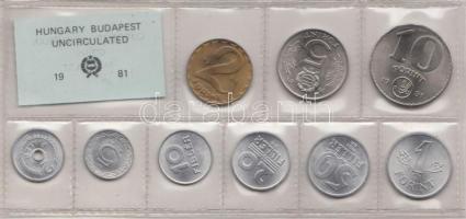 1981. 2f-10Ft 9db klf érmés forgalmi sor fóliatokban T:1