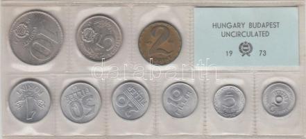 1973. 2f-10Ft 9db klf érmés forgalmi sor fóliatokban T:1