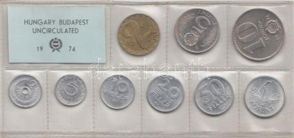 1974. 2f-10Ft 9db klf érmés forgalmi sor fóliatokban T:1