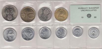 1989. 2f-20Ft 10db klf érmés forgalmi sor fóliatokban T:1