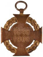 1908. "Polgári Jubileumi Kereszt" aranyozott Br kitüntetés mellszalag nélkül T:2-
Hungary ...