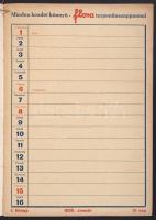 cca 1930 Flora szappan reklám naptár. Klösz nyomda