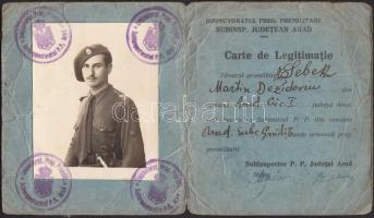 cca 1925 Román katonai igazolvány / Romanian military ID