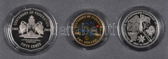 Ausztrália 2001. 20c, 50c, 1$ "Államszövetség Centenárium" T:PP eredeti dísztokban
Austral...