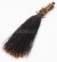 Antik vádászkalap dísz, vaddisznó sörény réz, h:15 cm