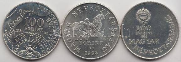 1983. 100Ft "Széchenyi István" T:BU + 1983. 100Ft "Simon Bolivár" T:BU + 1986. 100Ft "Fáy András" T:BU