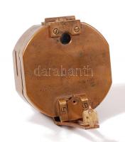 Cca 1890 Stanley London márkájú réz iránytű, sorszámozott, tükör repedt, 7×7 cm/ Vintage brass Stanl...