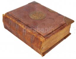 Cca 1900 réz rárakásos fényképtartó, gerince sérült, összesen 24 db 8,5×5 cm-es fényképeknek