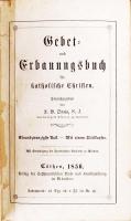 Német nyelvű csatósimakönyv: Gebet und Erbauungsbuch für katolische Christen. Cöthen 1856. Herausgeb...