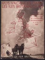 1937 Vos Vacances les illes Britanniques - Vasúttal a britt szigeteken képes nyomtatvány térképekkel / with maps 32p.