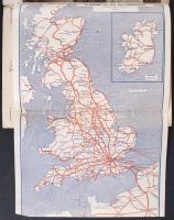 1937 Vos Vacances les illes Britanniques - Vasúttal a britt szigeteken képes nyomtatvány térképekkel...