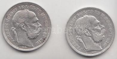 1894-1896. 1K Ag "Ferenc József" (2x) T:2-/3
Adamo K5