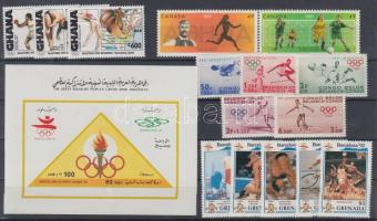 Summer Olympics 1960-2004 5 countries 15 diff. stamps + 1 block (mostly Barcelona), Nyári olimpia 1960-2004 5 ország 15 klf bélyeg + 1 blokk (főleg Barcelona)