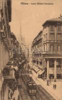 Milano, Milan; Corso Vittorio Emanuele, tram, shops (EK)