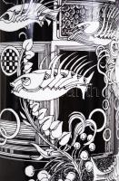 Arcok. Szász Endre által tervezett Hollóházi porcelán váza, hibátlan, jelzett / 
Faces. Designed by ...