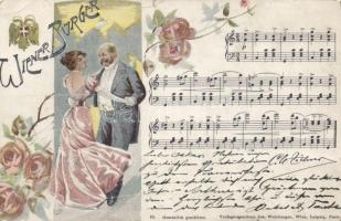 Wiener Bürger, music postcard, floral (b)