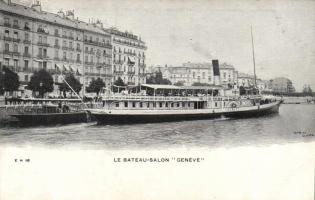 Geneva, quay, Le Bateau-salon Geneve (pinhole)