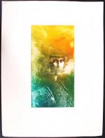 Egresi Zsuzsa (1954-): Szőrmés alak T/XII. Cinkkarc, papír, jelzett, 24×15 cm