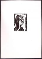 Gerő András (1936-): Indián. Linó, papír, jelzett, foltos, 12×9 cm