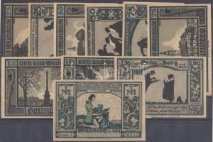 Német Birodalom / Grünberg ~1920 10db klf városi szükségpénz T:I Germany / Empire / Grünberg ~1920. 10pcs of different city banknotes C:UNC