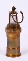 Mini réz bányász lámpa, elemes, m:7 cm
