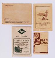 Cca 1930 4db fotótáska boríték (Kodak, Agfa)
