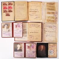 cca 1910-1945 12 db klf igazolvány és munkakönyv