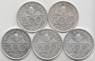 1992. 200Ft Ag "MNB" (5x) T:2