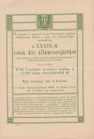 1909 XXXIX: államsorsjáték hirdetmény (26 db egyforma)