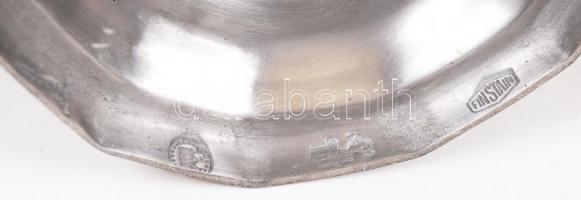 Jelzett ón gyertyatartó, bekötve, fém foglalattal, m:38 cm